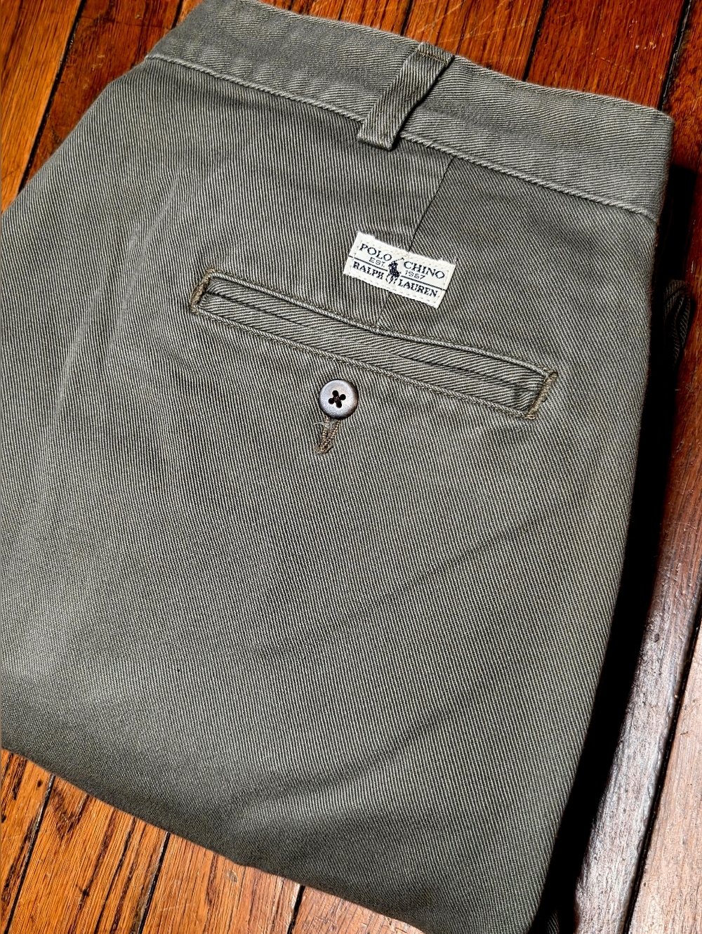 POLO Ralph Lauren Mens 36x30 Sage Flat Front Chino Pants Inseam 28" Hemmed B2